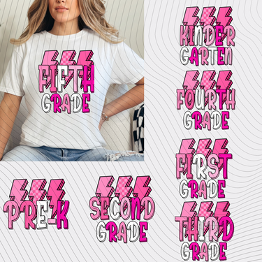 Pink Lighting Grade Level T-Shirt *Back to School Sale*